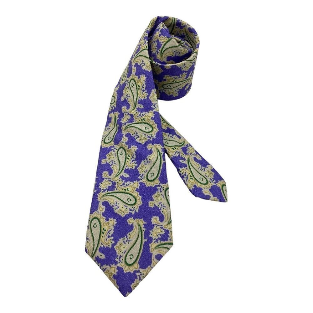 CHARLES TYRWHITT Purple Paisley Luxury Silk Tie Hand Made In Italy W: 3" EX COND